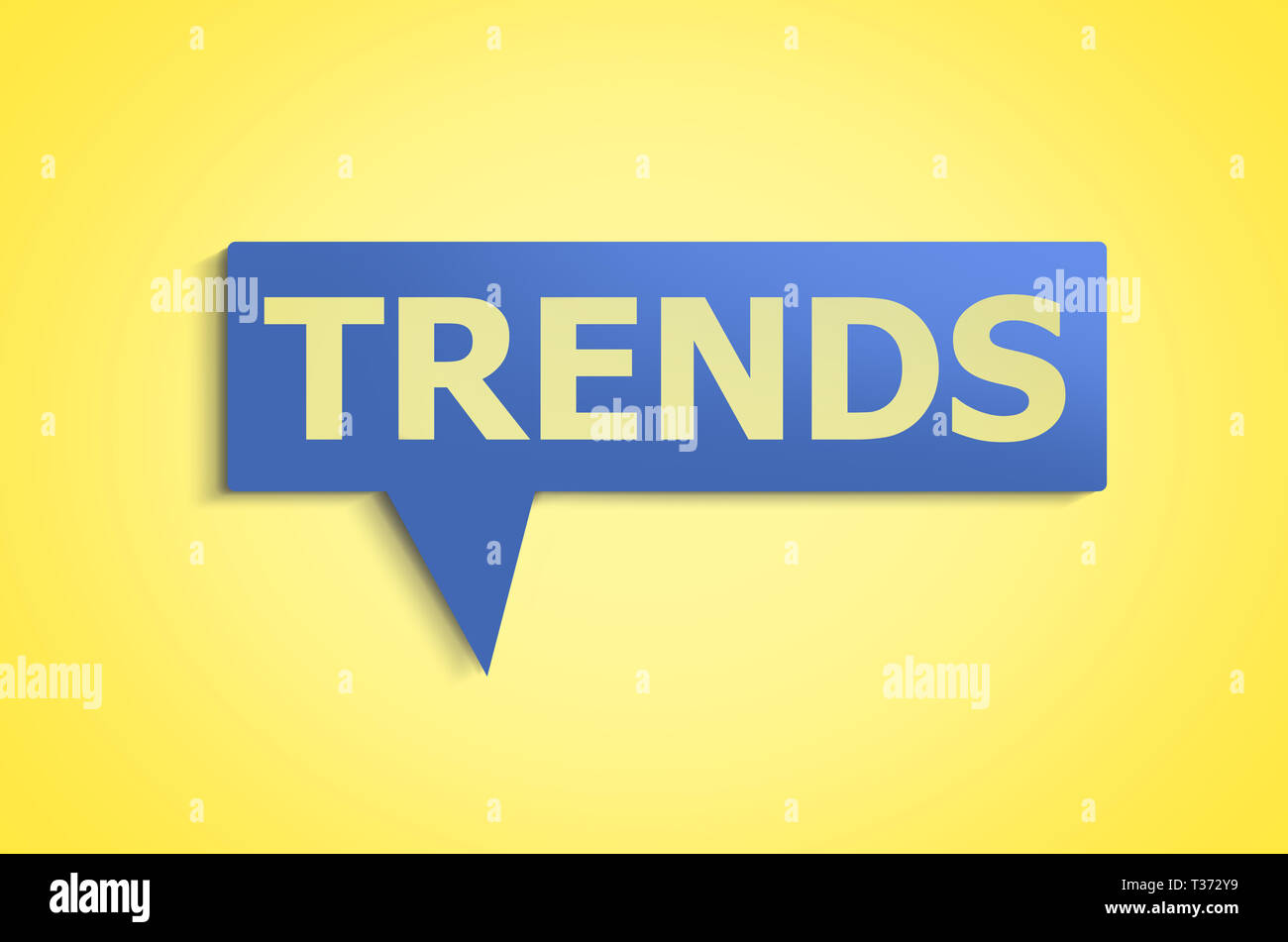 Wort trends in blaue Sprechblase. Trends Konzept Stockfoto