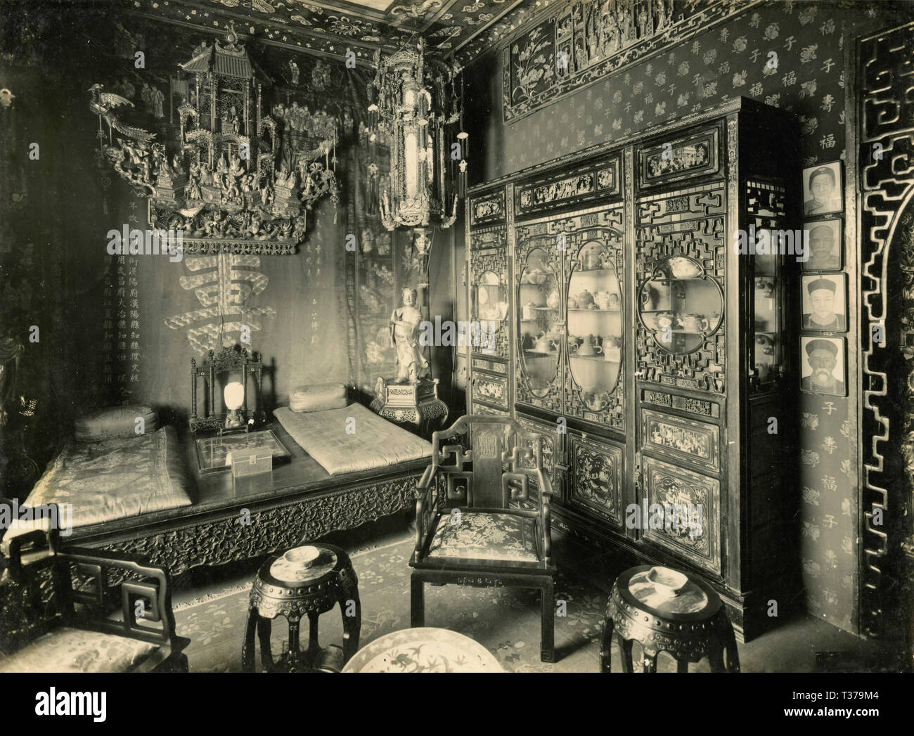 Chinesische Kaiser Schlafzimmer, 1920er Jahre Stockfoto