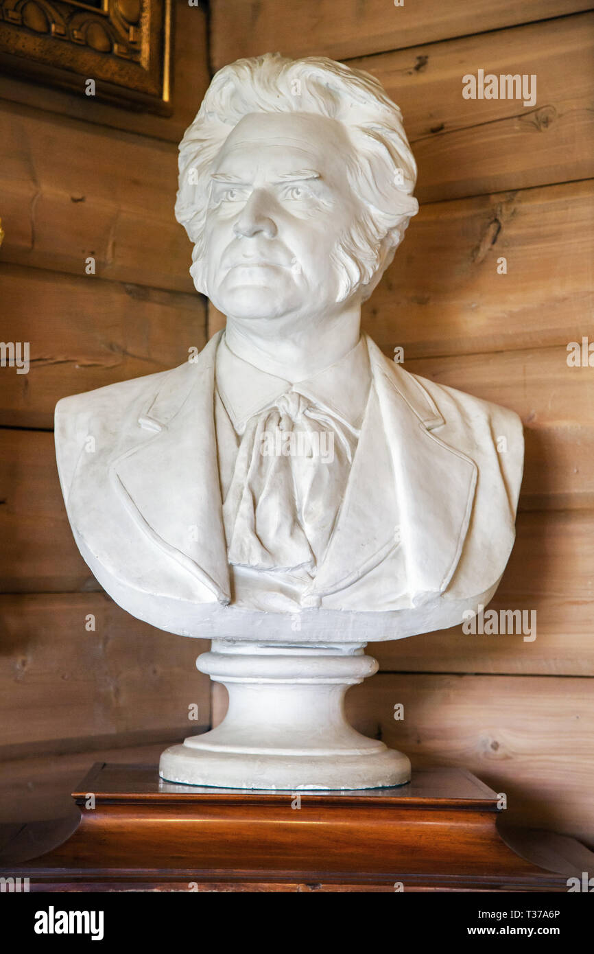 Bergen, Norwegen - Jule, 2016: Büste des Norwegischen Klassische Musik Komponisten Edvard Grieg. Die Büste ist in das Haus des Komponisten Edward Grie entfernt Stockfoto