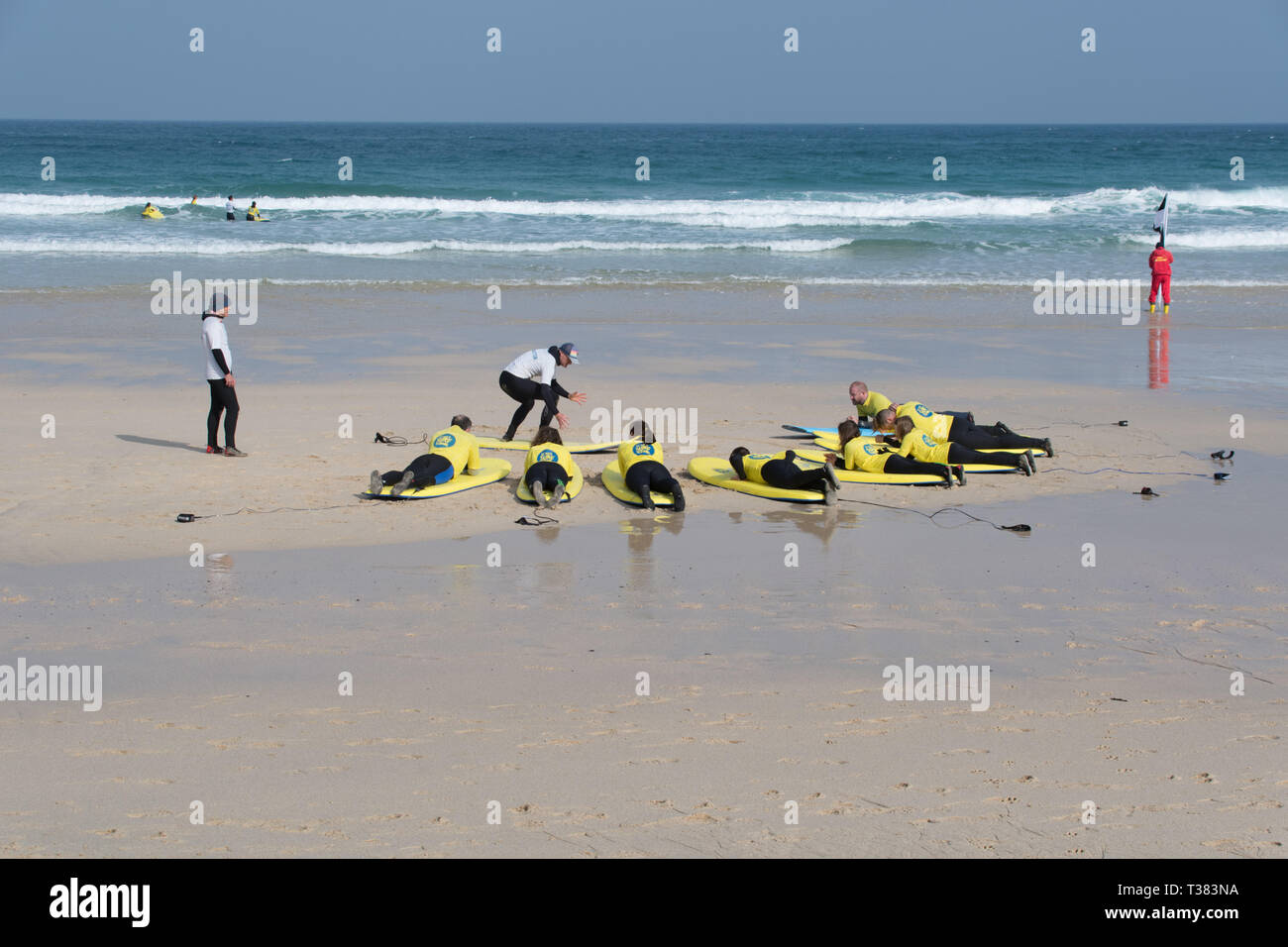 Cornwall, UK. 07 Apr, 2019. Sonnige in St. Ives. Foto: Simon Maycock/Alamy leben Nachrichten Stockfoto