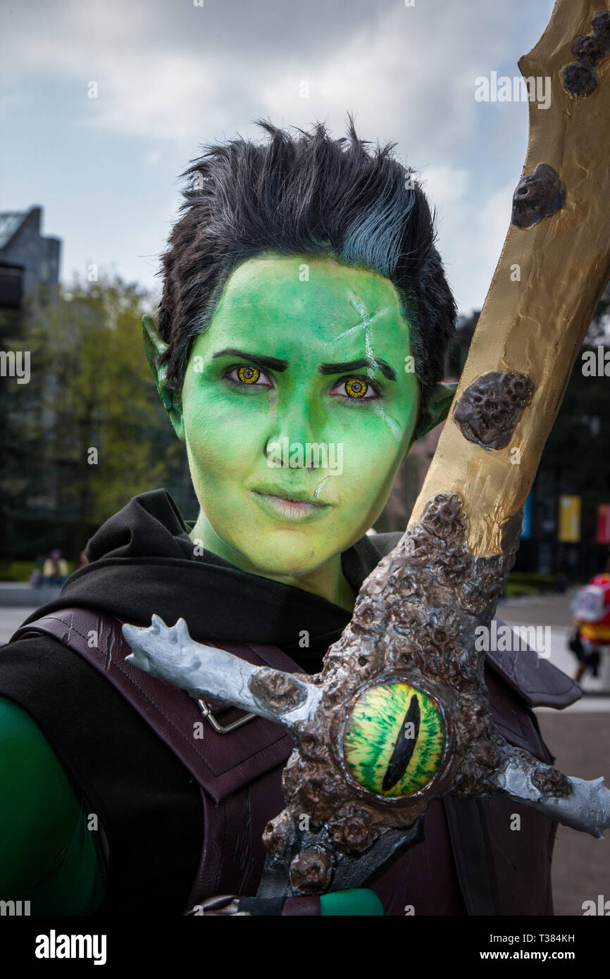 Die Stadt Cork, Cork, Irland. 07 April, 2019. Emma Babington AKA Schatten, die die Kaizoku-Con Sionnach, Anime, Spiele und Sci-Fi Convention, die am University College Cork, Irland - Bild David Creedon/Anzenberger Credit: David Creedon/Alamy Leben Nachrichten gehalten wurde besucht Stockfoto