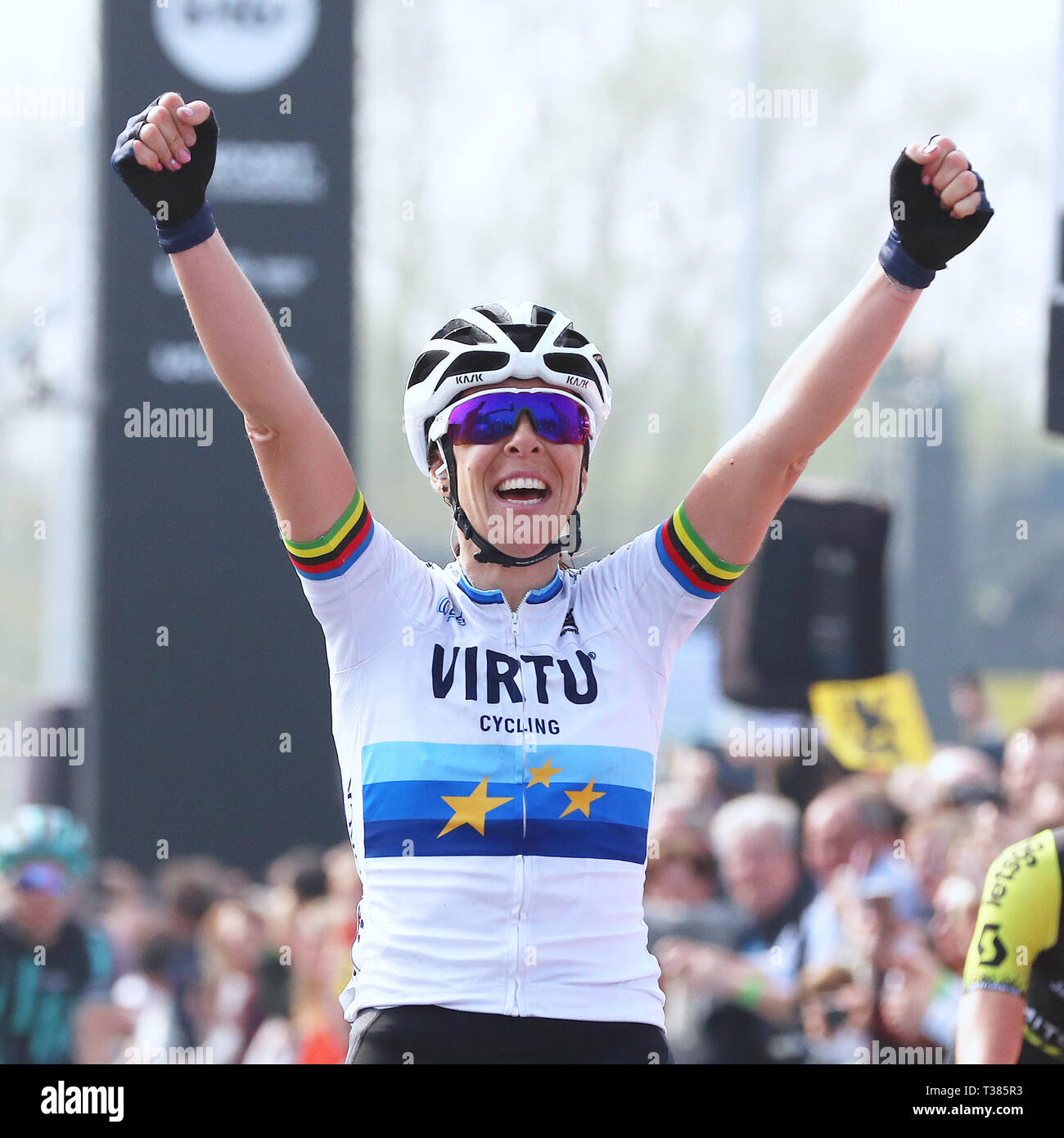 Oudenaarde -7-04-2019, Radfahren, Ronde van Vlaanderen Dames, Sieger der Tour von Flandern 2019 ist Marta Bastianelli Stockfoto