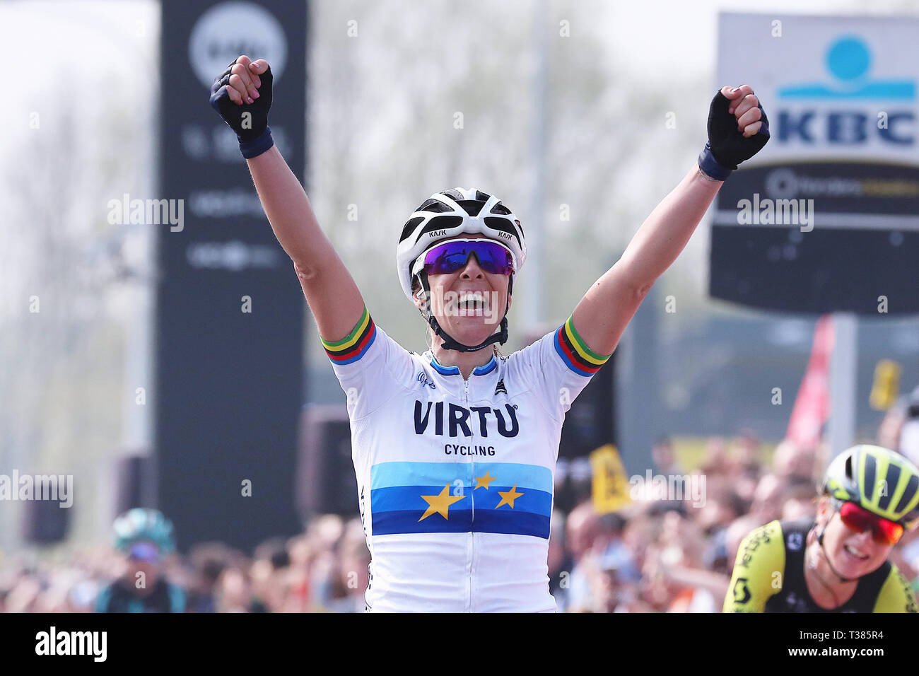 Oudenaarde -7-04-2019, Radfahren, Ronde van Vlaanderen Dames, Sieger der Tour von Flandern 2019 ist Marta Bastianelli Stockfoto