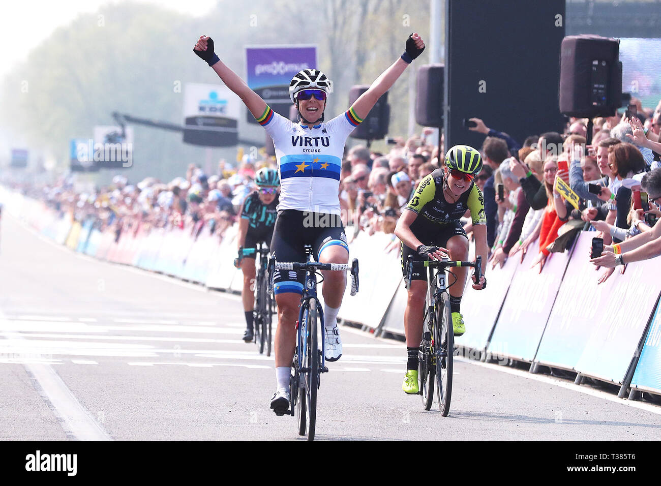 Oudenaarde -7-04-2019, Radfahren, Ronde van Vlaanderen Dames, Sieger der Tour von Flandern 2019 ist Marta Bastianelli Stockfoto