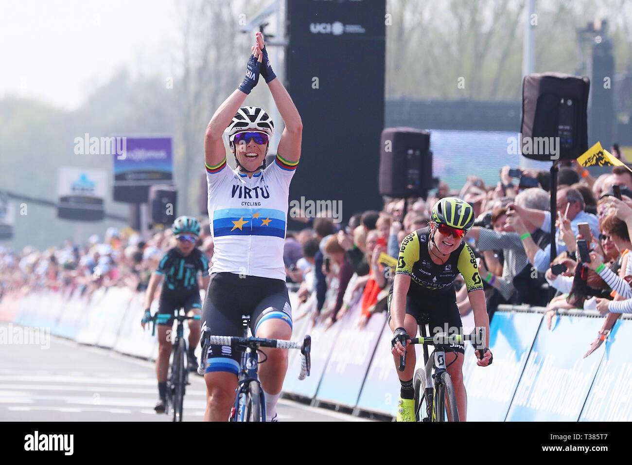 Oudenaarde -7-04-2019, Radfahren, Ronde van Vlaanderen Dames, Sieger der Tour von Flandern 2019 ist Marta Bastianelli Stockfoto