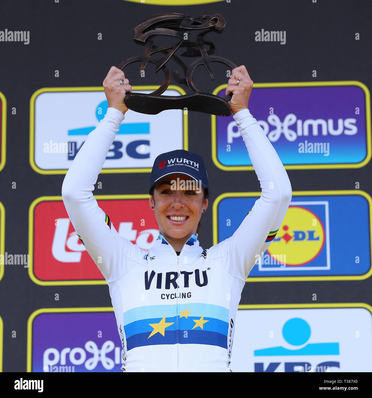 Oudenaarde -7-04-2019, Radfahren, Ronde van Vlaanderen Dames, Sieger der Tour von Flandern 2019 ist Marta Bastianelli Stockfoto