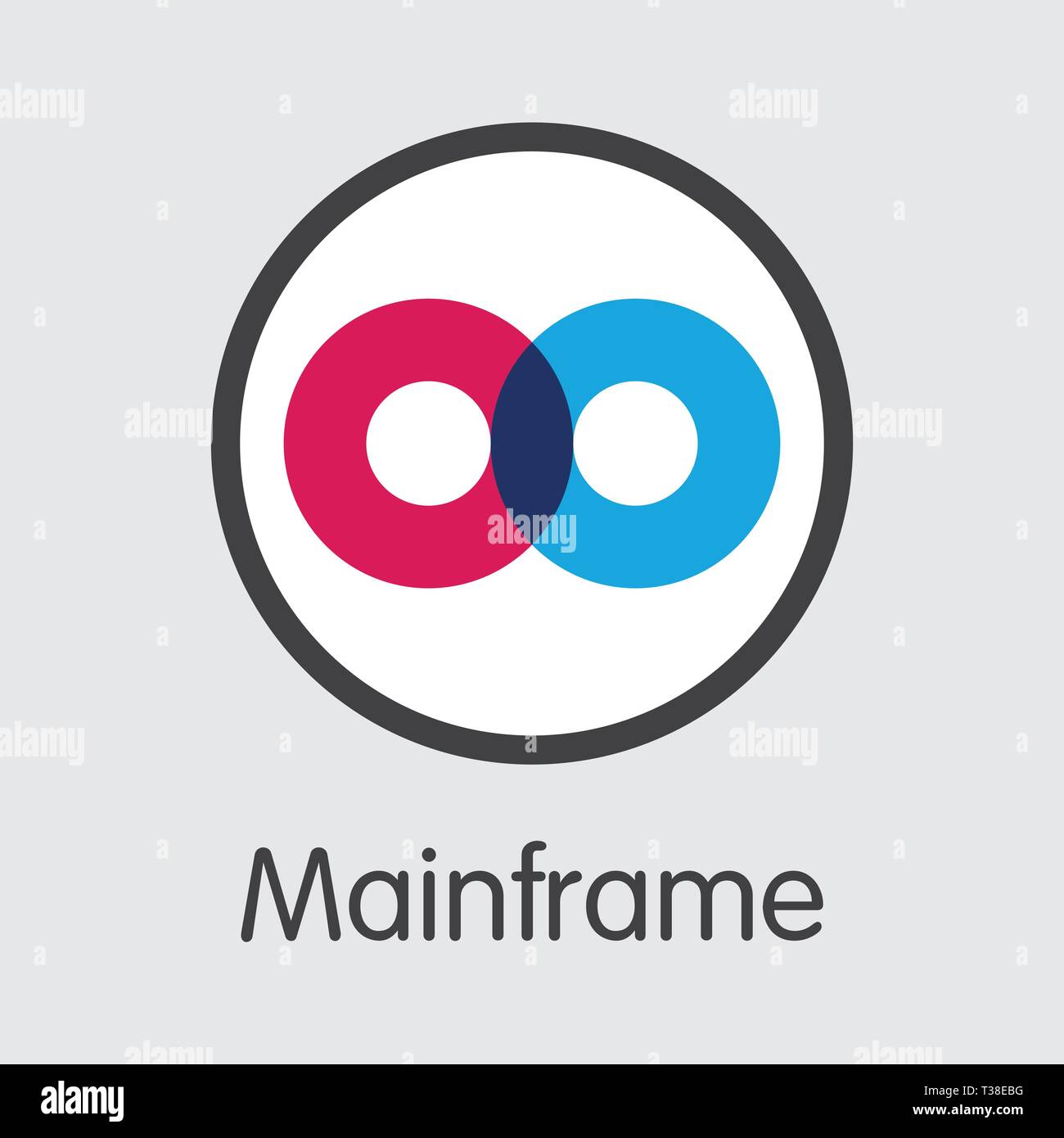 MFT-Mainframe. Das Logo von Crypto Münzen oder Markt Emblem. Stock Vektor