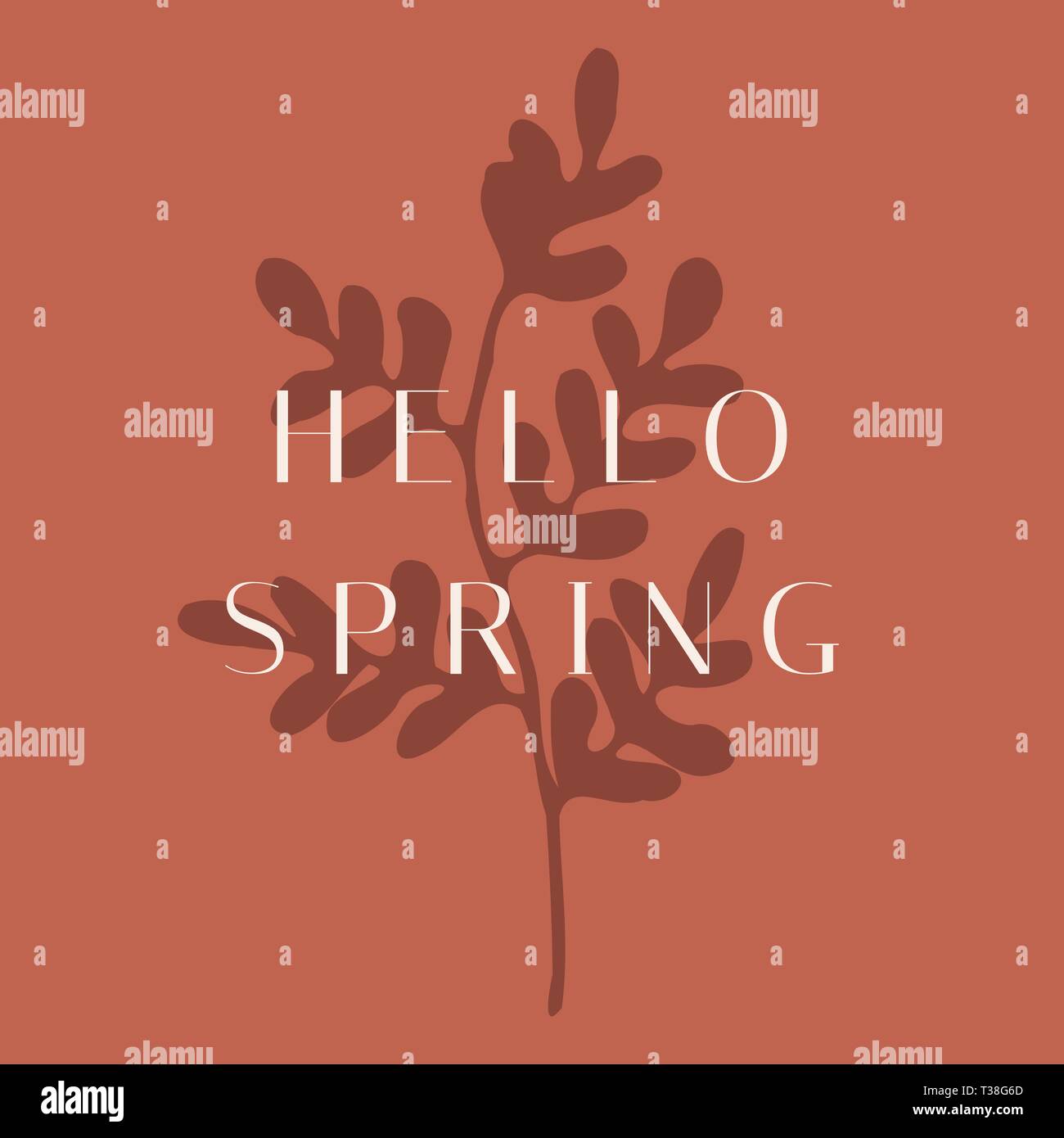 Moderner square Design Template mit botanischen Elemente und Text. Trendige und stilvolle Vektor-illustration, social media Post, Newsletter, Broschüre Stock Vektor