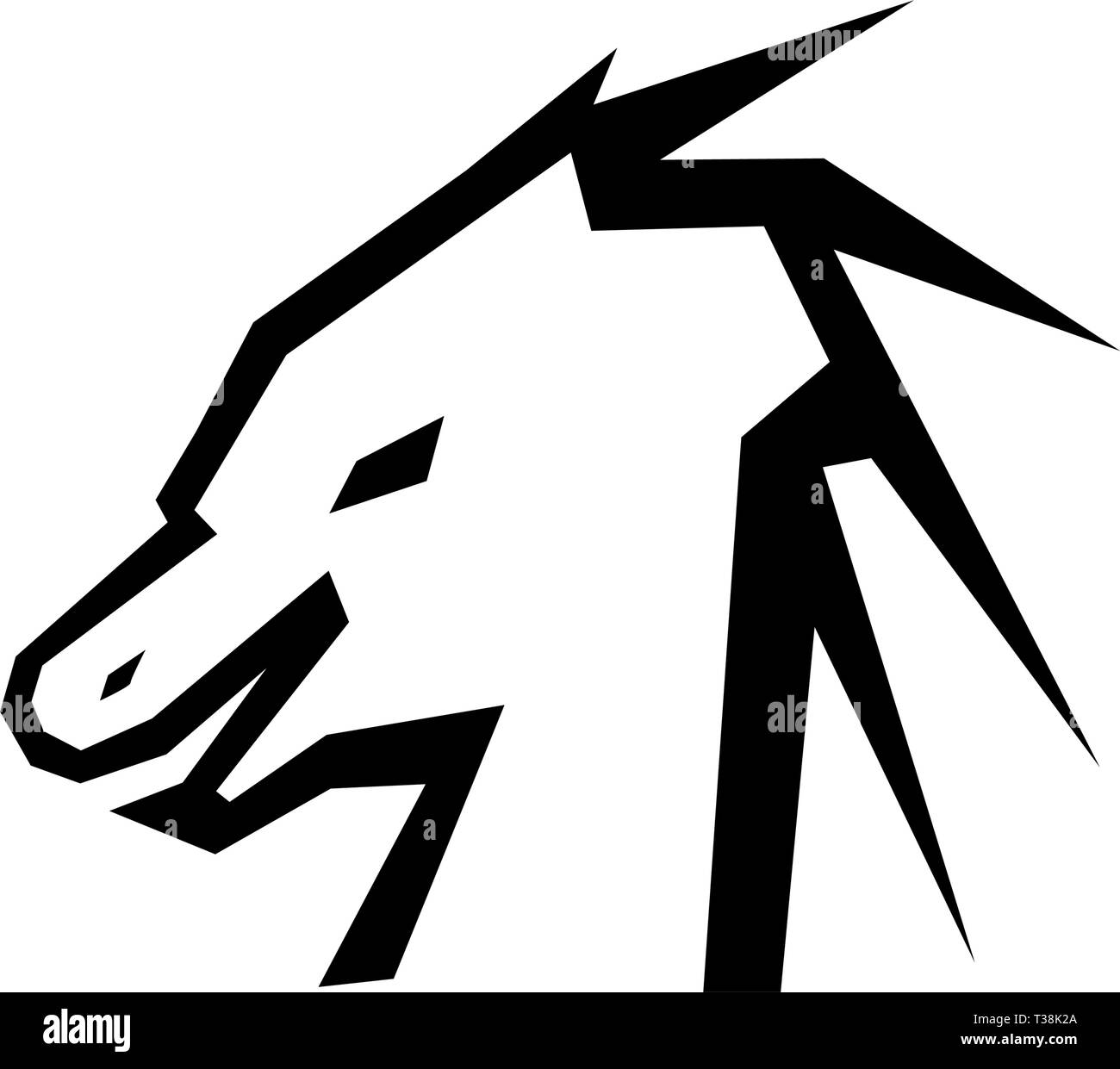 Kopf des Drachen silhouette Vektor Stock Vektor