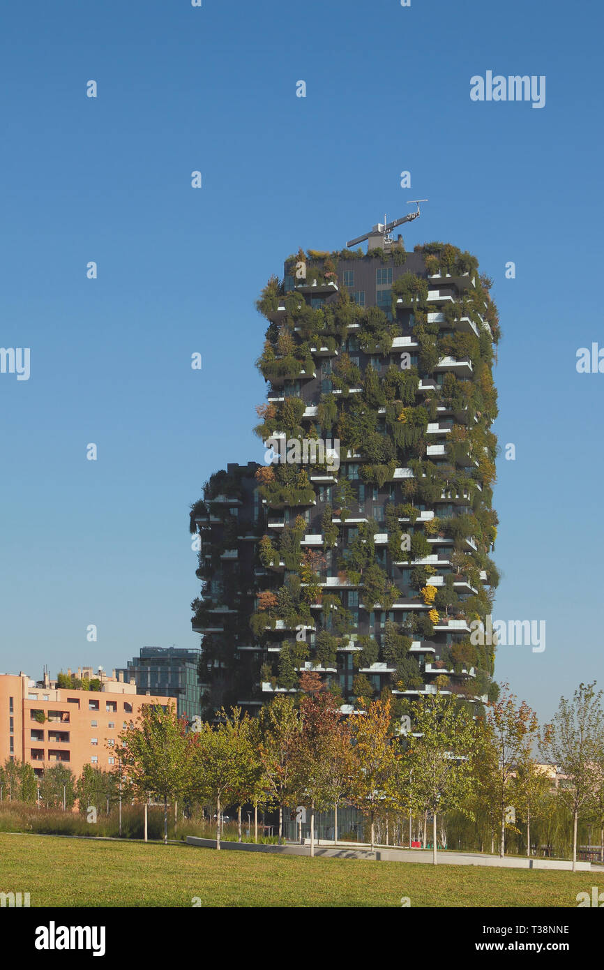 Mailand, Italien - 27.September 2018: Wohnanlage Bosco Verticale Stockfoto