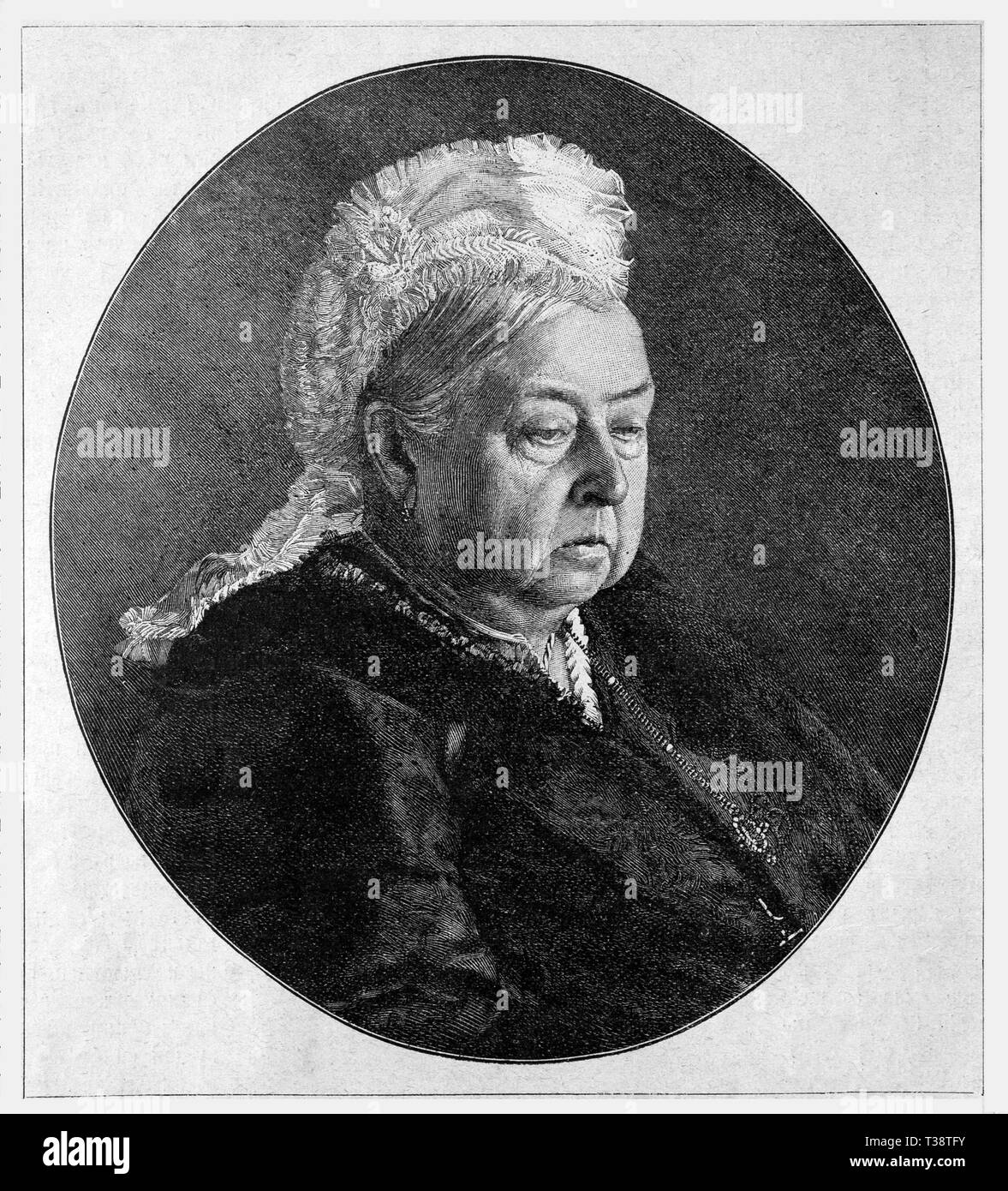 Victoria, Königin von England, Kaiserin von Indien. Digital verbesserte Reproduktion von Illustrierter Überblick über das Leben der Menschheit im 19. Jahrhundert, 1901 edition, Marx Verlag, St. Petersburg. Stockfoto