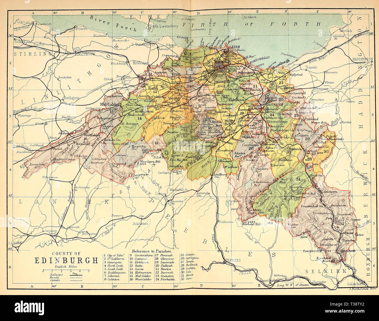 Grafschaft von Edinburgh, Schottland, ca. 1882 Stockfoto