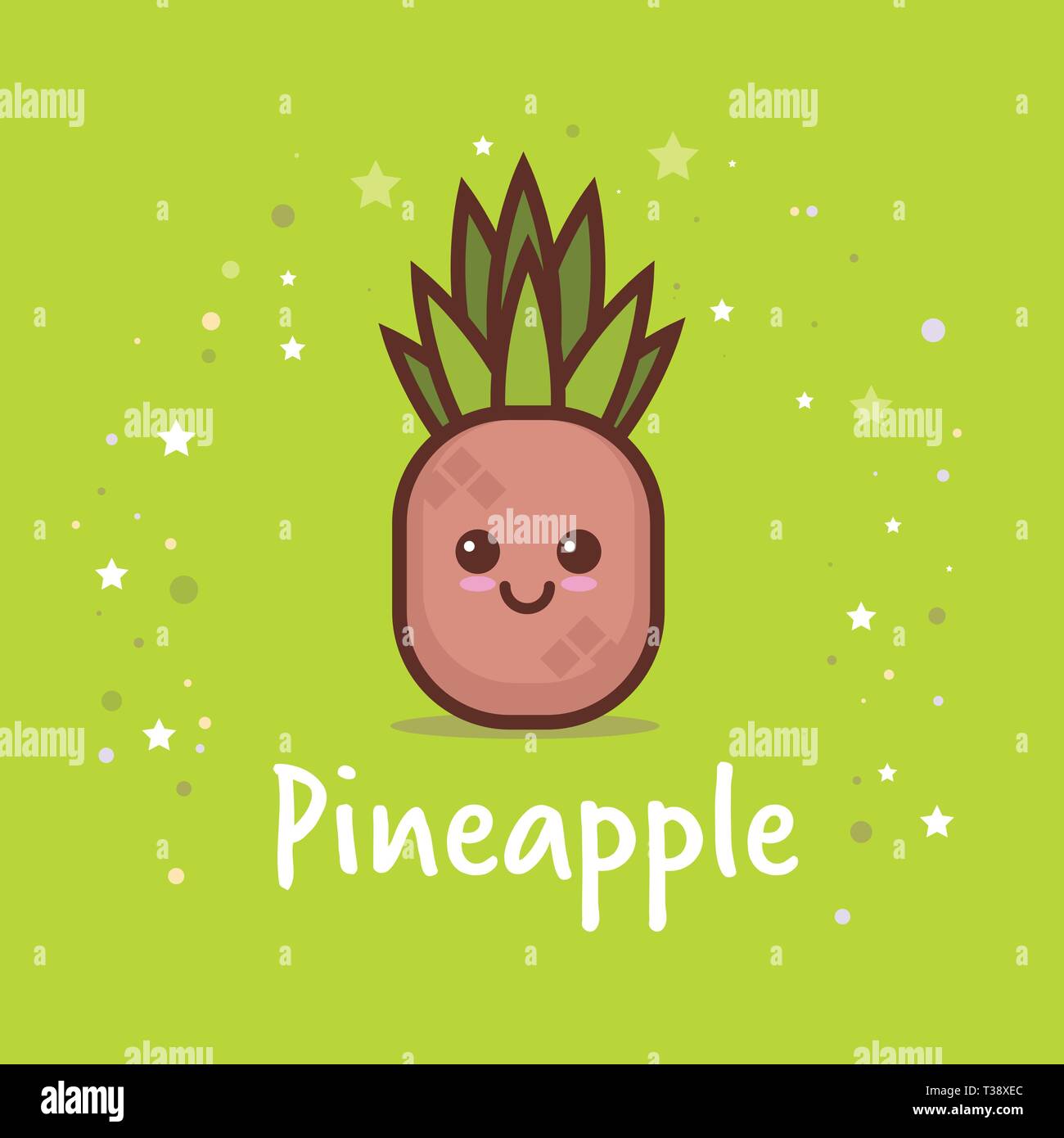 Susse Ananas Cartoon Comic Charakter Mit Lachelnden Gesicht Glucklich Emoji Kawaii Stil Frisches Obst Gesunde Ernahrung Konzept Vector Illustration Stock Vektorgrafik Alamy