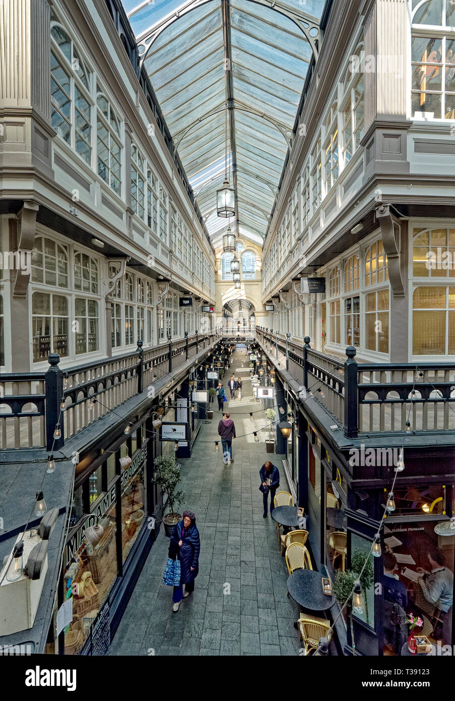 Das Schloss Arcade, Cardiff. Stockfoto