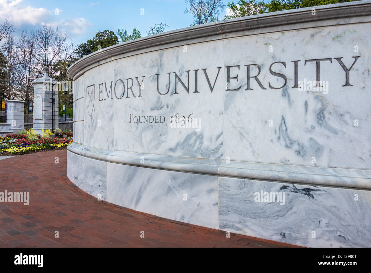 Eingang an der Emory University in Atlanta, Georgia. (USA) Stockfoto