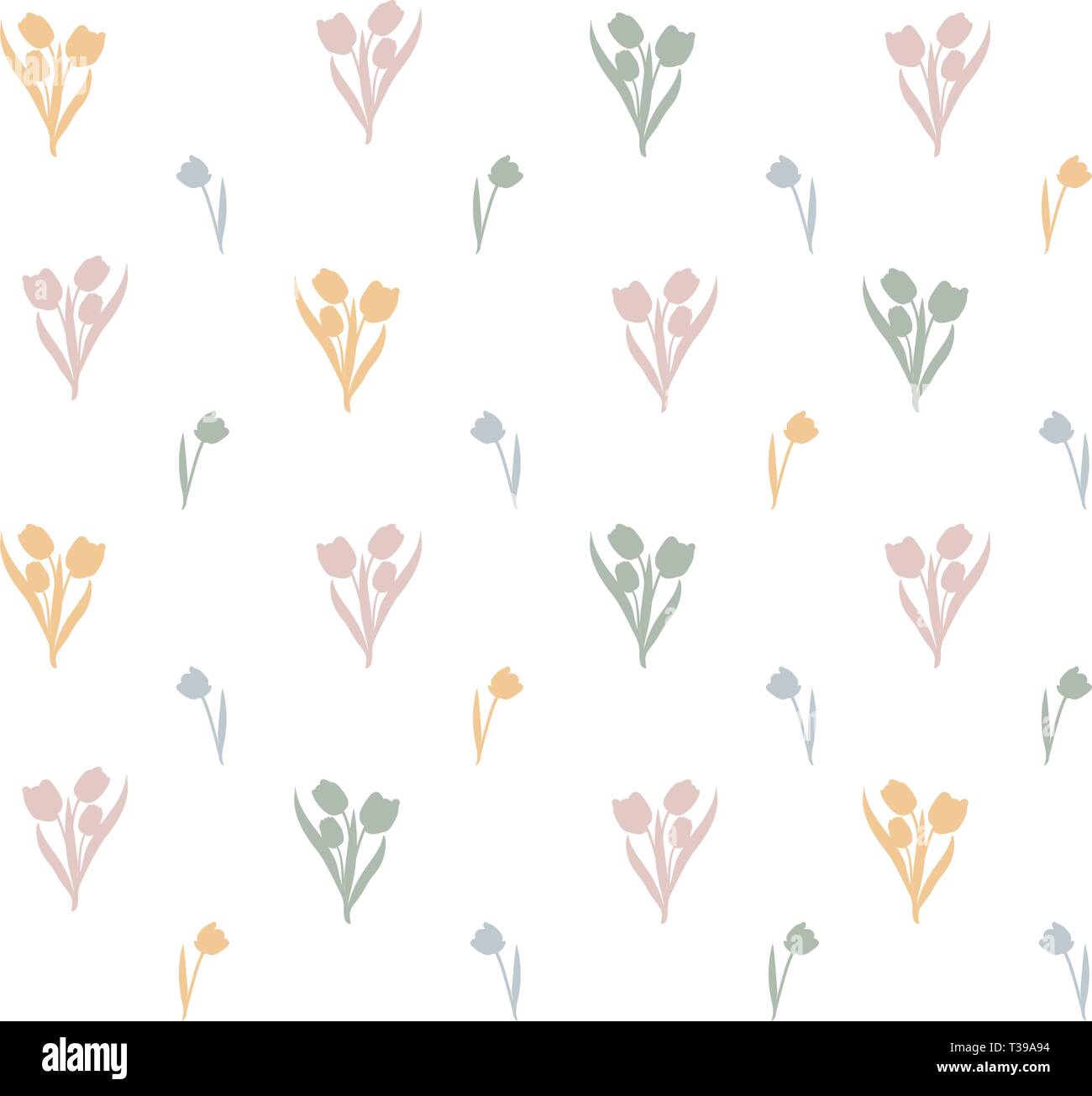 Elegante nahtlose Muster mit Tulpe Blumen, Designelemente. Florales Muster für Einladungen, Karten, Drucken, Geschenkpapier, Fertigung, Textil-, Gewebe-, Stock Vektor