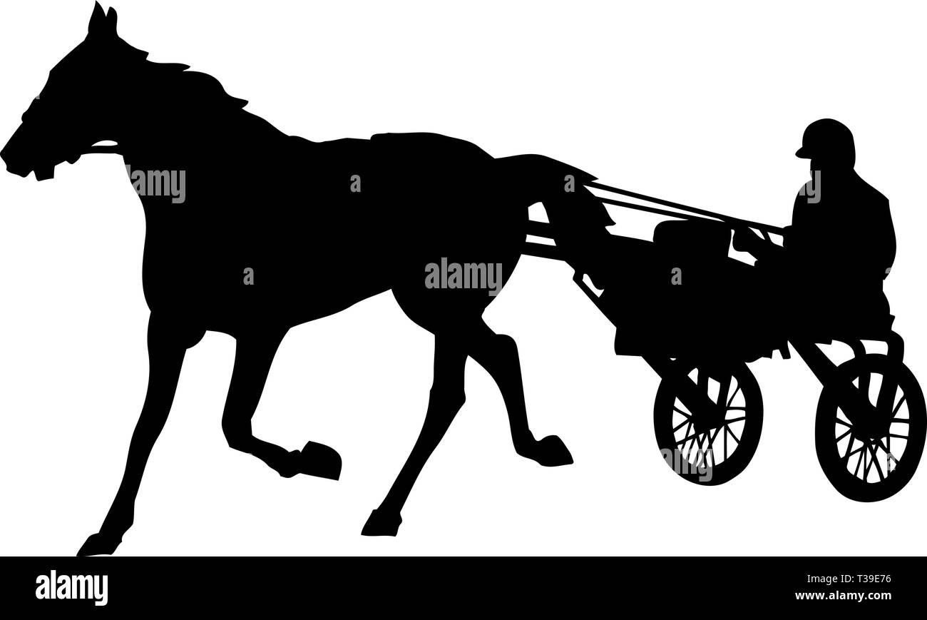 Traber mit Sulky Abbildung Stock Vektor