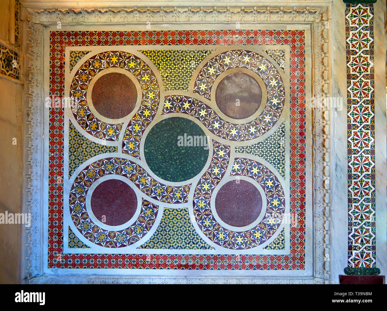 Mittelalterlichen byzantinischen Stil Fliesen der Pfalzkapelle, Cappella Palatina, Palermo, Italien Stockfoto