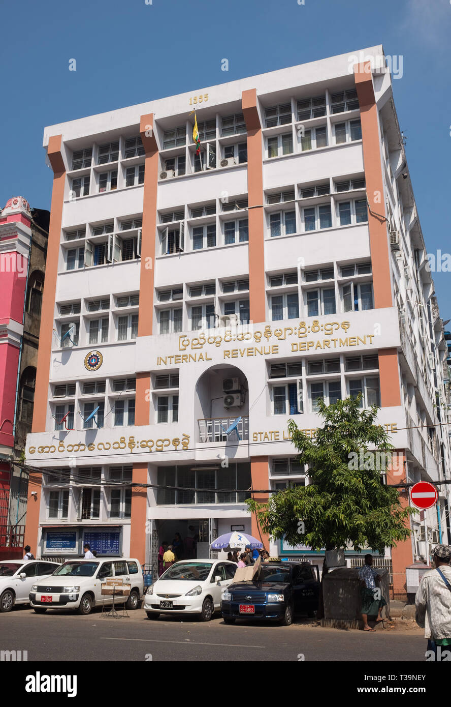 Interne Erlöse, die Abteilung Gebäude in Yangon (Rangun), Myanmar (Birma) Stockfoto