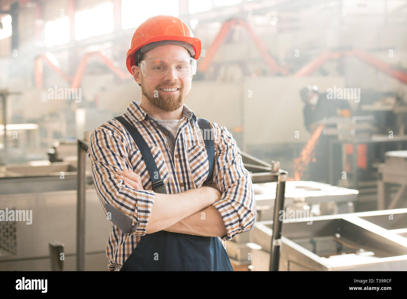 Mitarbeiter von Industrieanlagen Stockfoto