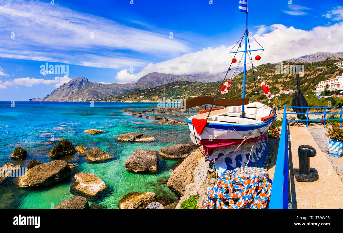 Schöne Plakias Strand, Insel Kreta, Griechenland. Stockfoto