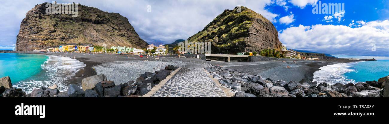 Beeindruckende Puerto de Tazacorte, Panoramaaussicht, Insel La Palma, Spanien Stockfoto