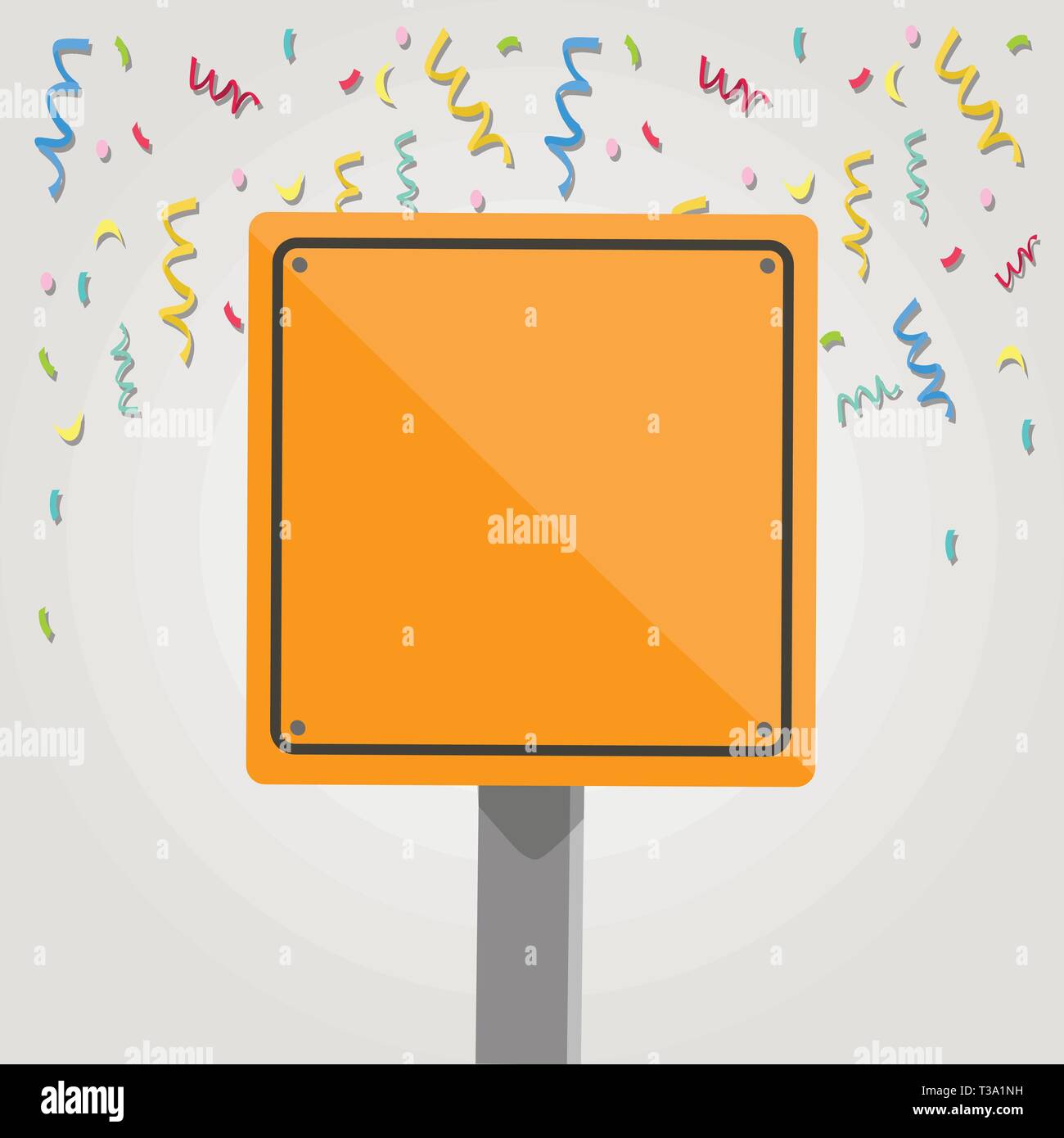 3D-Platz leer Bunte Achtung Schild mit schwarzem Rand Montiert auf Holz ...