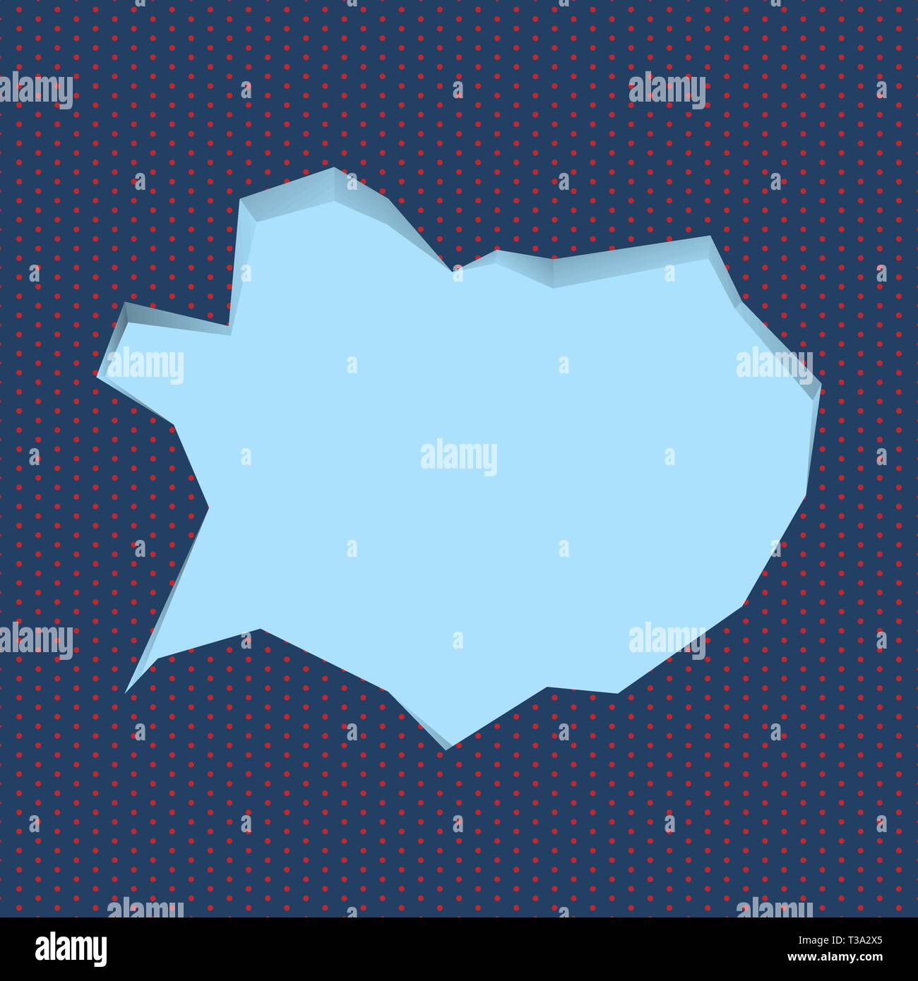 Leere Hellblauer Sprechblase in unregelmäßigen Schnittkante Form 3D-Stil, Hintergrund Design business Leere Vorlage isoliert Minimalistische Grafik layout Vorlage Stock Vektor