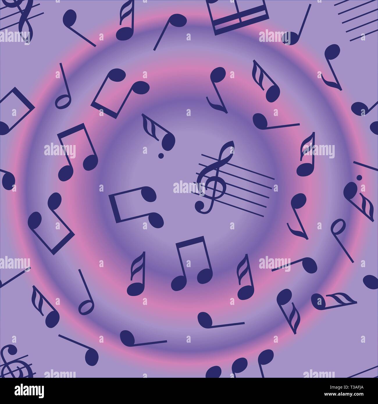 Die nahtlose Vektor Noten Symbole Design Pattern. Stock Vektor