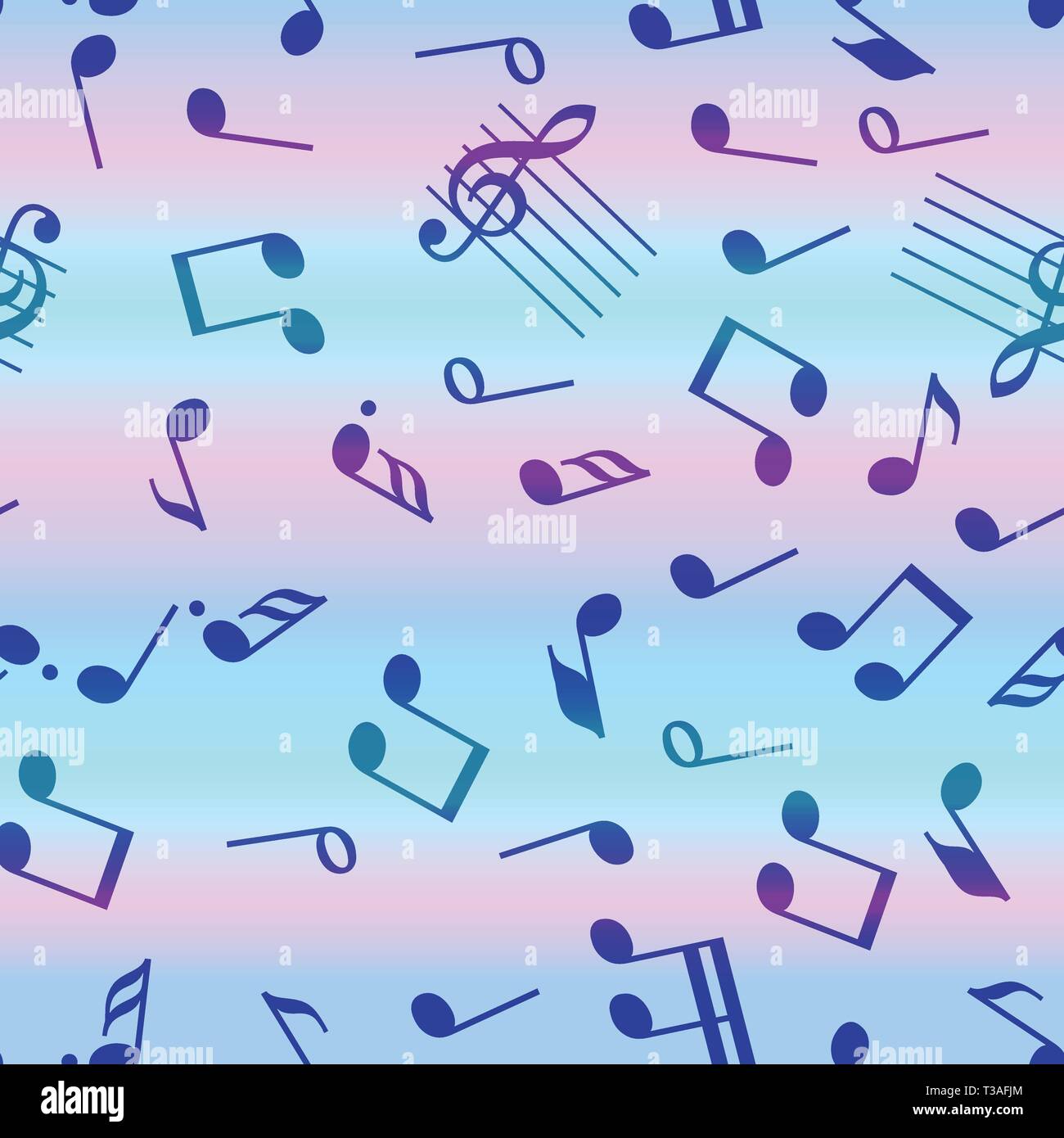 Die nahtlose Vektor Noten Symbole Design Pattern. Stock Vektor