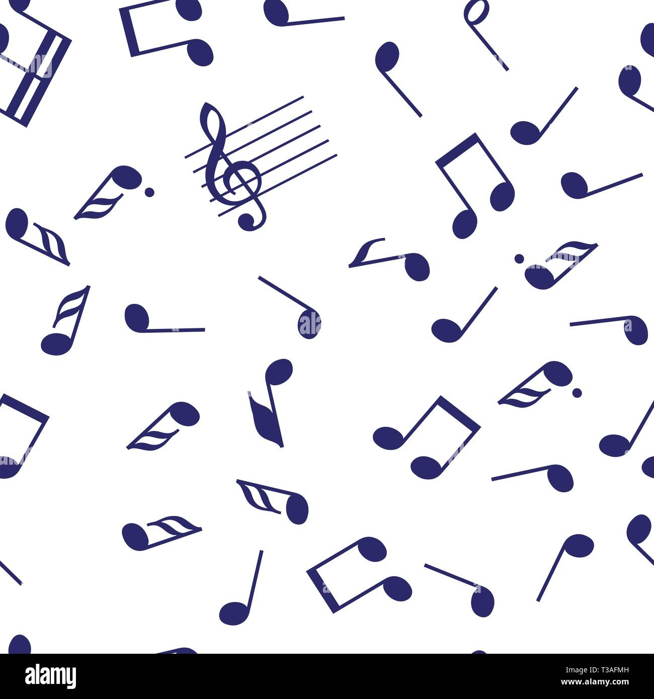 Die nahtlose Vektor Noten Symbole Design Pattern. Stock Vektor