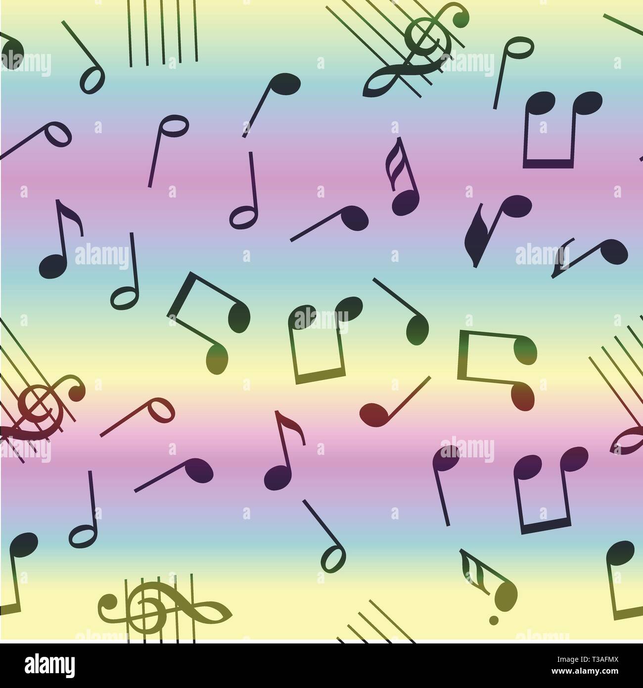 Die nahtlose Vektor Noten Symbole Design Pattern. Stock Vektor