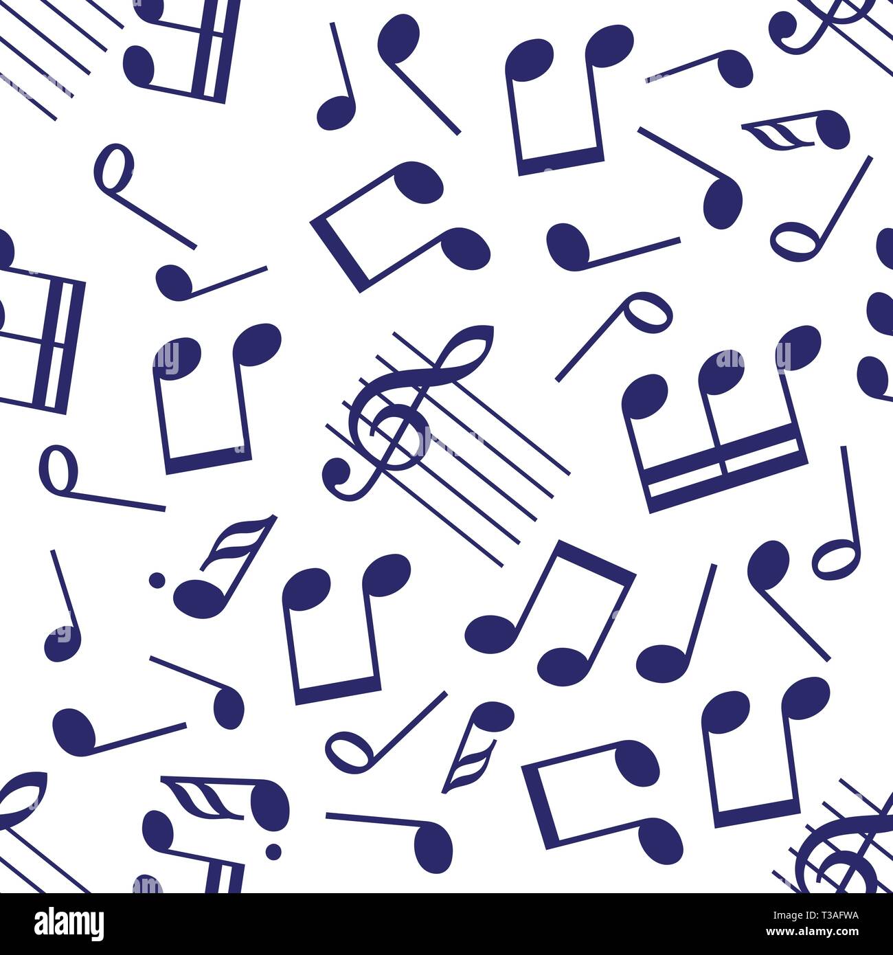 Die nahtlose Vektor Noten Symbole Design Pattern. Stock Vektor