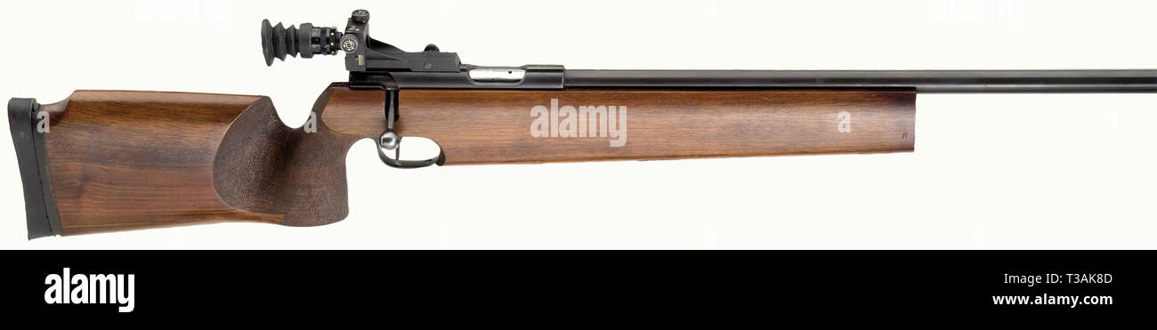 Die langen Arme, moderne Anlagen, Walther sport Gewehr, Kaliber 22, Nummer 7600, Additional-Rights - Clearance-Info - Not-Available Stockfoto