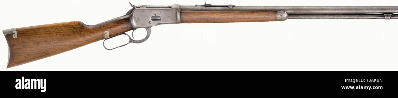 Die langen Arme, moderne Systeme, Winchester Modell 1892, Kaliber 32 WC, Nummer 869343, hergestellt 1918, Additional-Rights - Clearance-Info - Not-Available Stockfoto