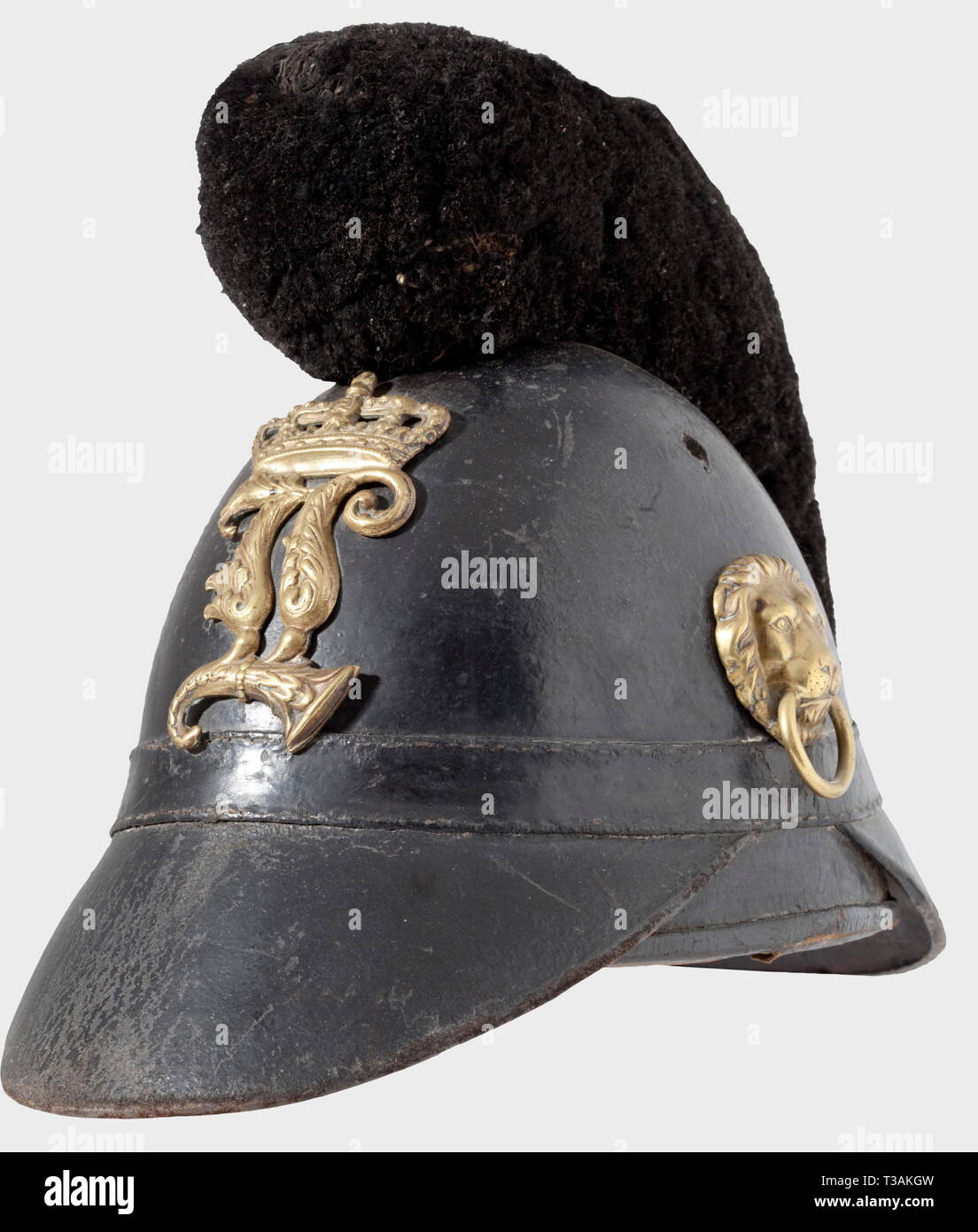 Schutzkleidung, Helme, Bayerische Helm Modell 1861 für die Soldaten der Infanterie, Emblem von König Ludwig II, Additional-Rights - Clearance-Info - Not-Available Stockfoto