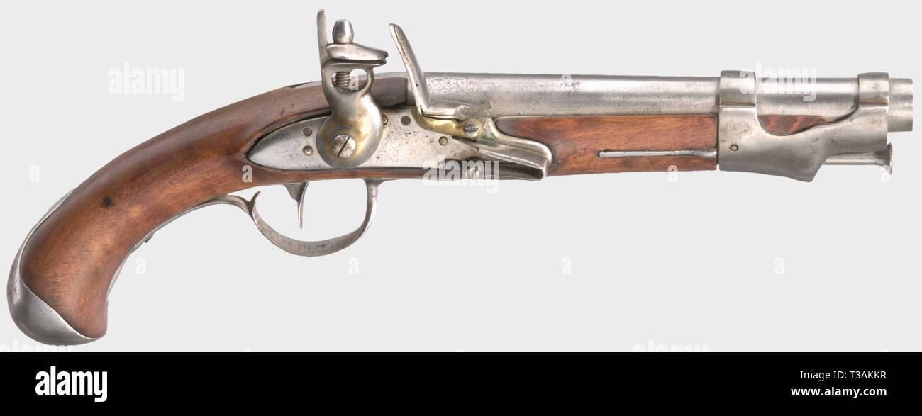 Handfeuerwaffen, Pistolen, musketen Pistole Kaliber 18 mm, ähnlich wie Modell 1763 / 1766, Frankreich, Additional-Rights - Clearance-Info - Not-Available Stockfoto