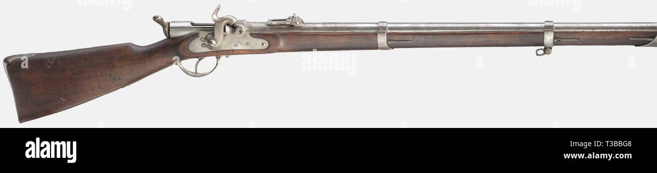 Dienstwaffen, Bayern, sportschützen rifleM 1858/67 U - M II, System Braunmuehl-Lindner, sogenannte podewils Gewehr, Nummer 1520, Additional-Rights - Clearance-Info - Not-Available Stockfoto