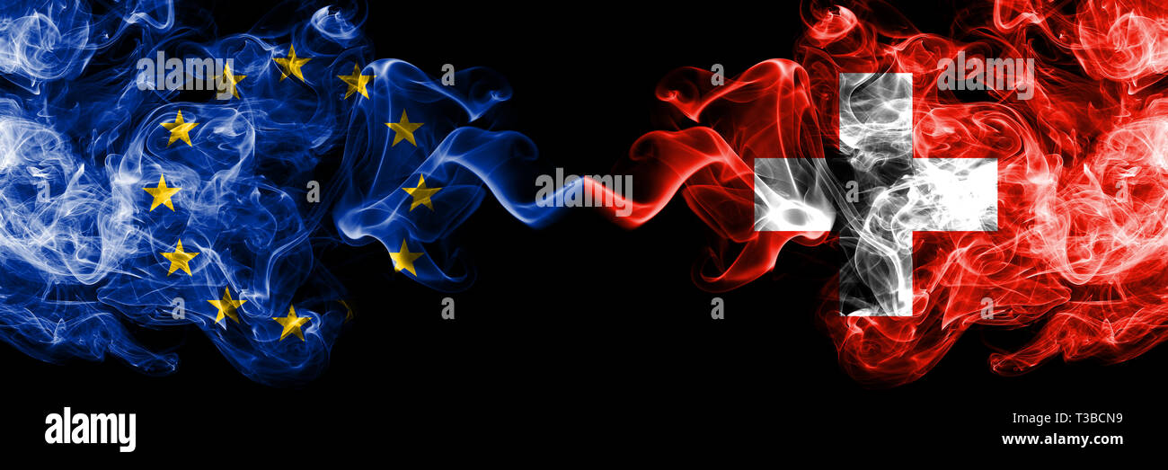Flagge Der Eu und Der Schweiz Stockfotos und -bilder Kaufen - Alamy