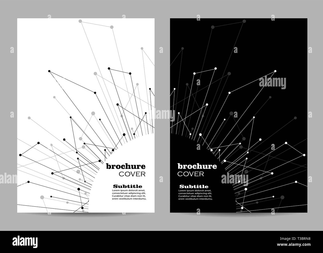 Broschüre Vorlage Layout Design. Abstrakte geometrische Hintergrund mit verbundenen Linien und Punkte Stock Vektor