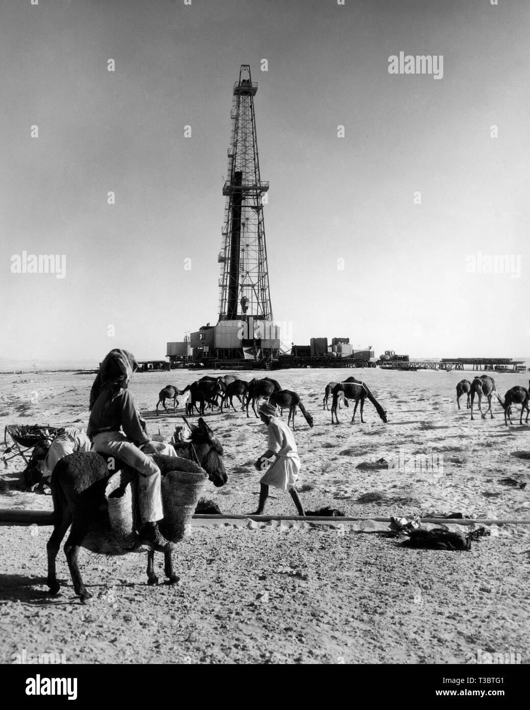 Saudi Arabien, ein Öl gut von Ain dar, 1952 Stockfoto