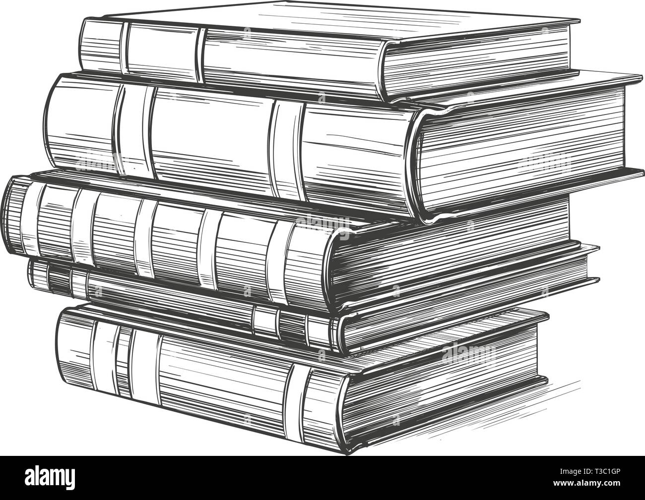 Bücher, Bildung vintage set Hand gezeichnet Vector Illustration Stock Vektor