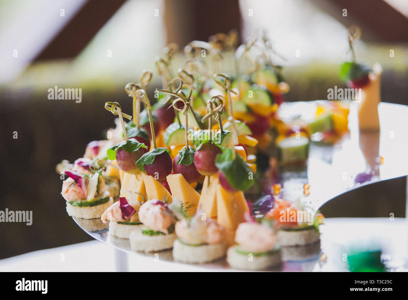 Eine Hochzeit catering Buffet Stockfoto