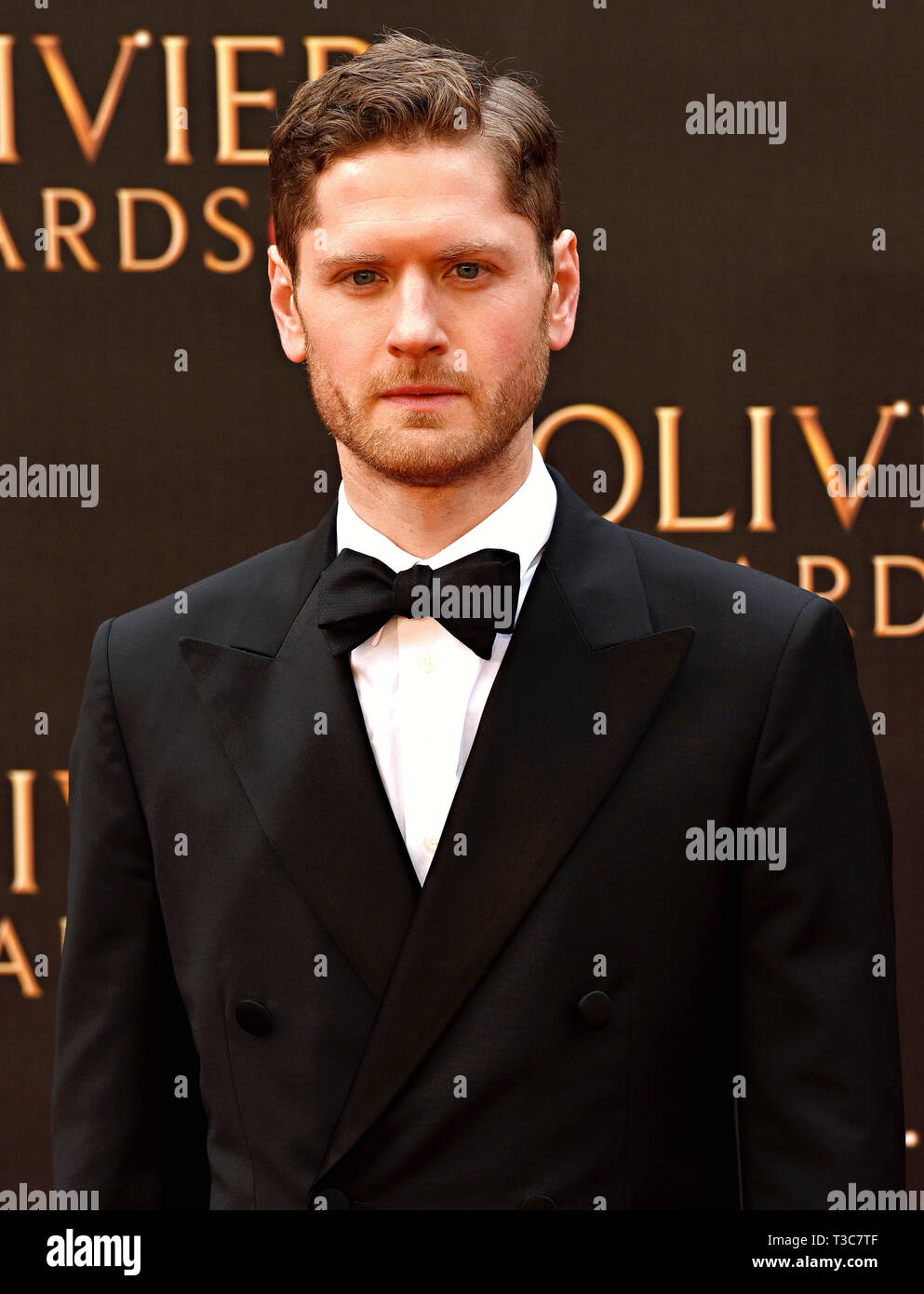 Kyle Soller auf dem roten Teppich während der Olivier Awards 2019 mit Mastercard in der Royal Albert Hall in London gesehen. Stockfoto