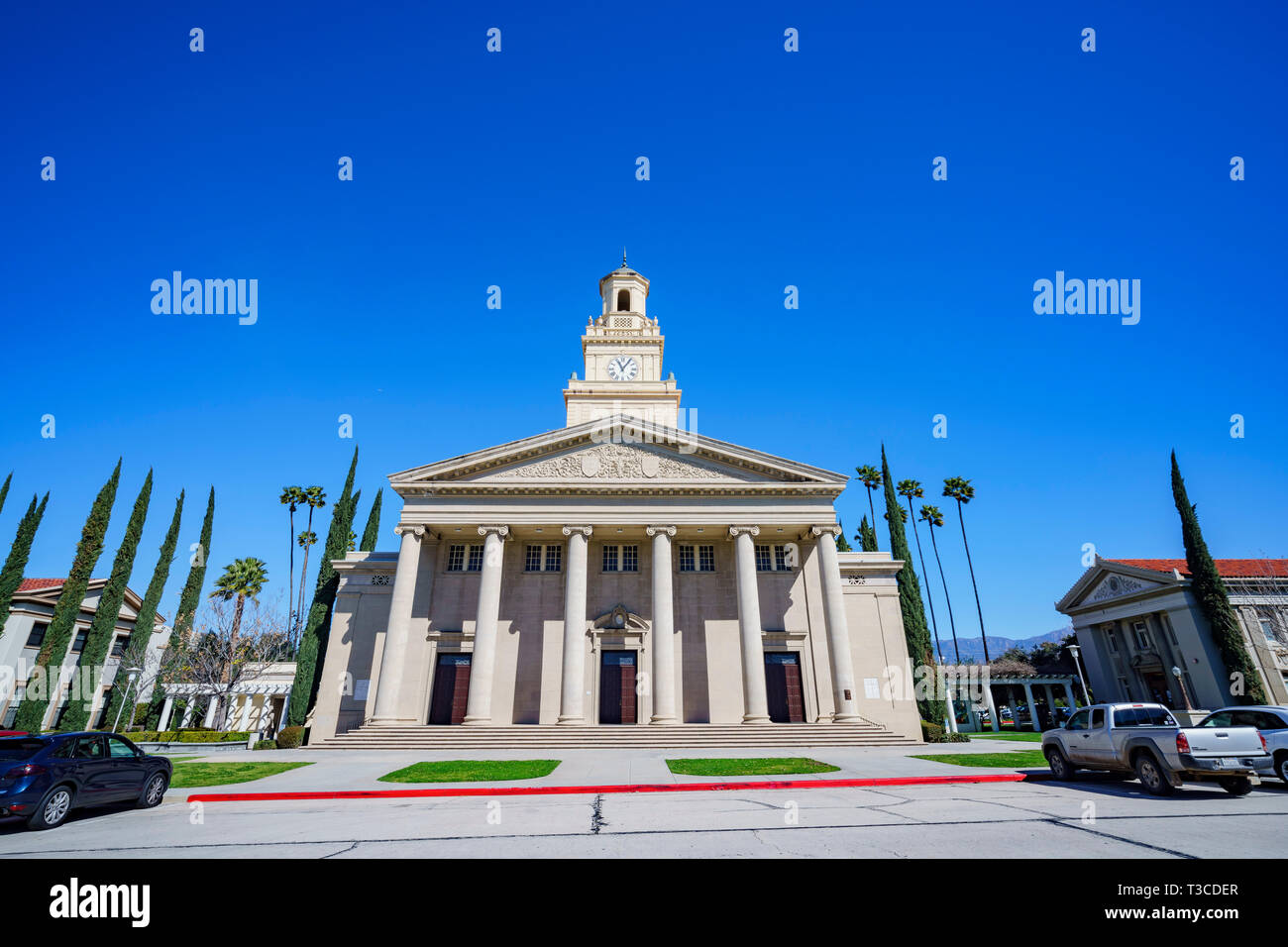 Redlands, Mar 20: Außenansicht der Gedenkstätte Kapelle in Universität Redlands am 20.März 2019 in Redlands, Kalifornien Stockfoto