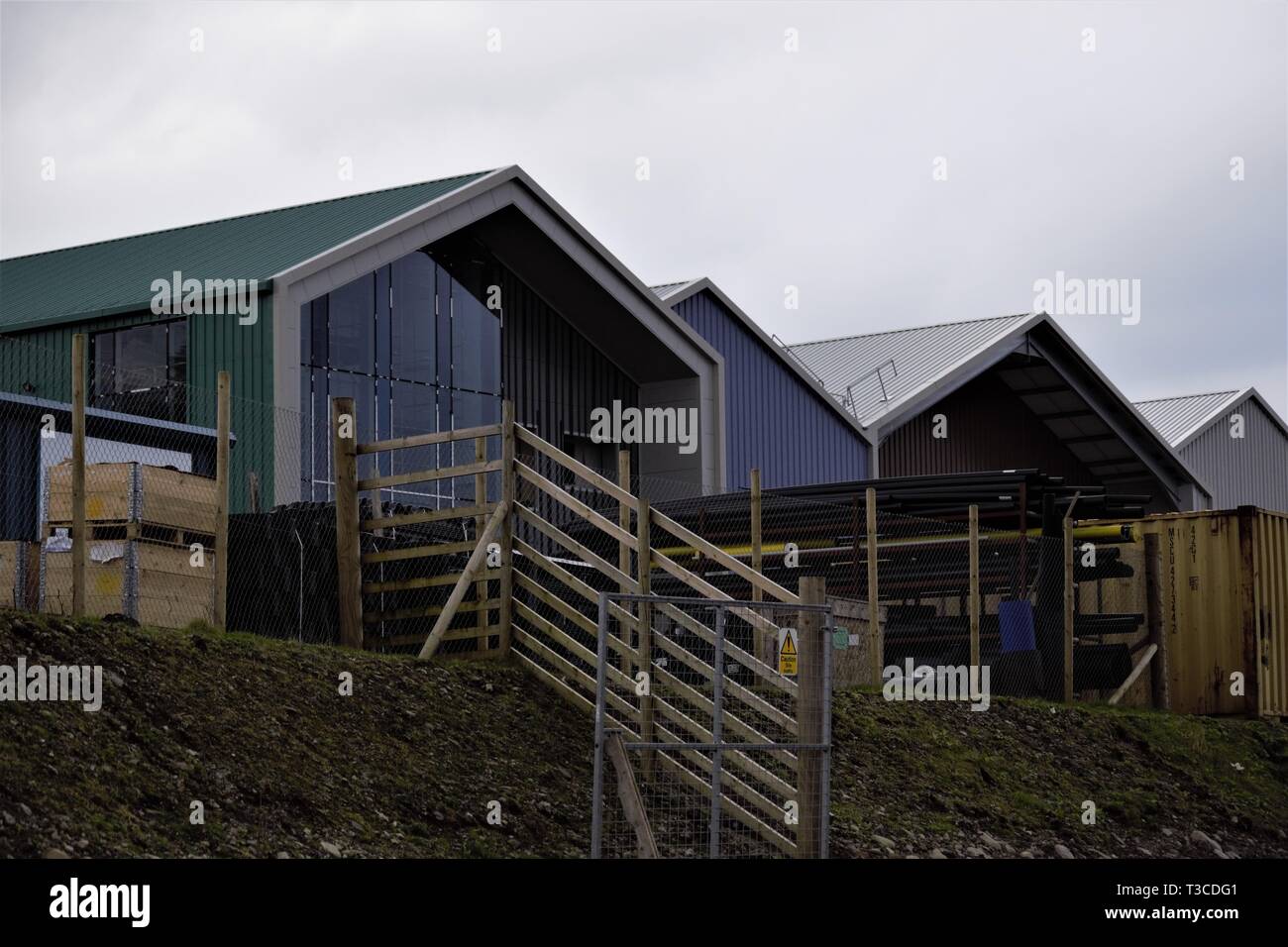 Scottish Sea Farmen lachs Fischzuchtanstalt mit Blick auf Loch Creran Stockfoto