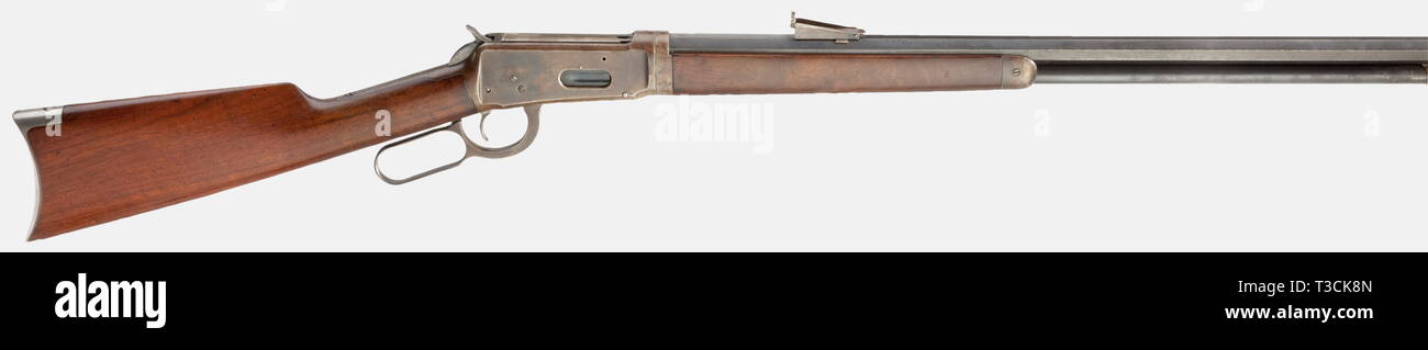 Die langen Arme, moderne Systeme, Winchester Modell 1894, Take-Down Version, Kaliber 32 WS, Nummer 396017, hergestellt 1907, Additional-Rights - Clearance-Info - Not-Available Stockfoto