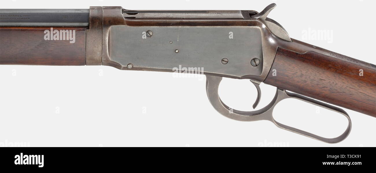 Die langen Arme, moderne Systeme, Winchester Modell 1894, Take-Down Version, Kaliber 32 WS, Nummer 396017, hergestellt 1907, Additional-Rights - Clearance-Info - Not-Available Stockfoto