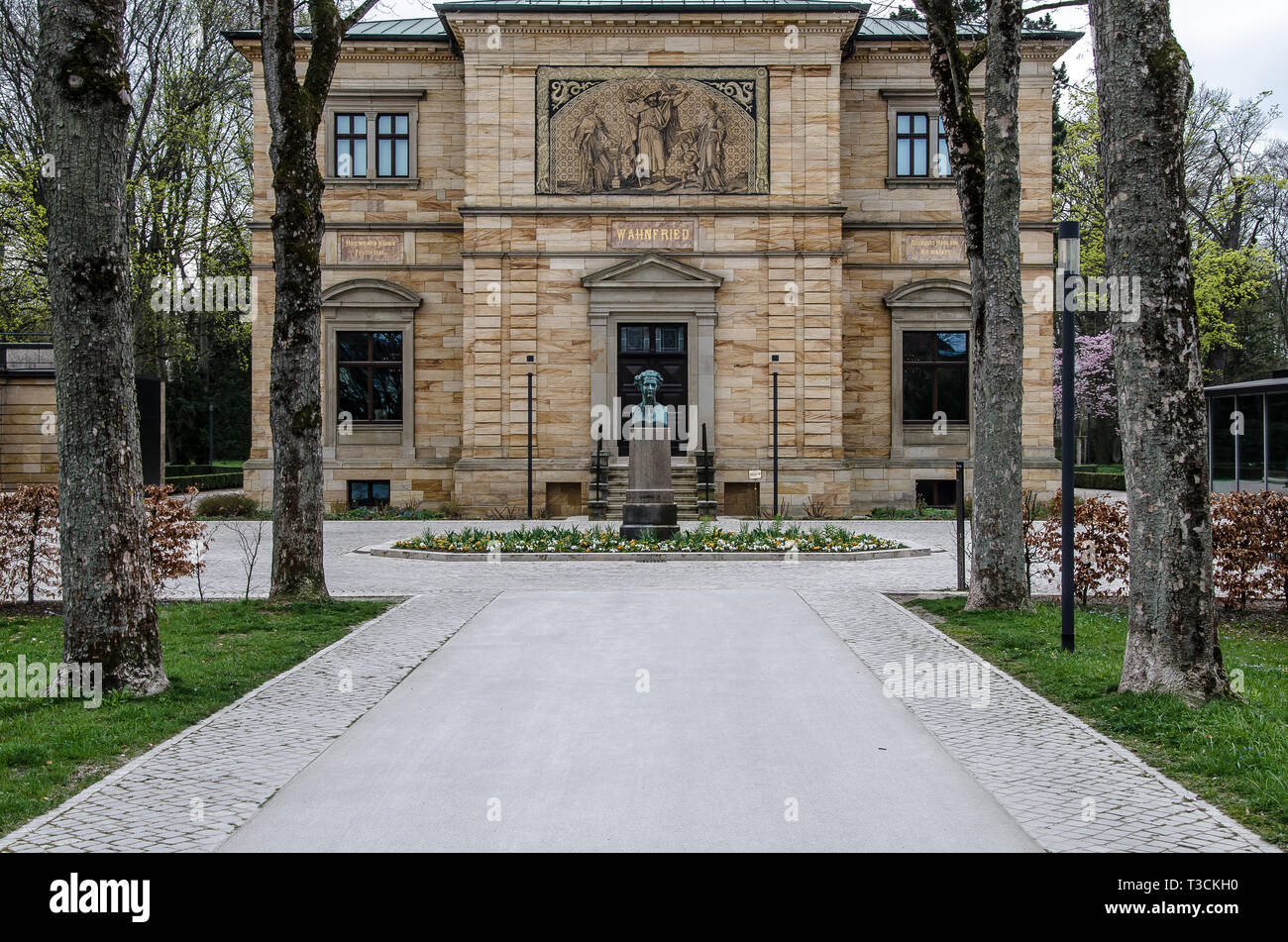 Villa Wahnfried, das Haus, in dem der Komponist Richard Wagner lebte - ein Museum seit 1976 - restauriert wurde, erneuert und erweitert. Stockfoto