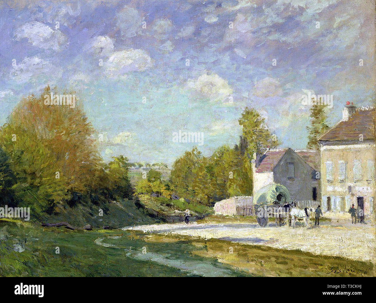 Alfred Sisley (1839-1899) - paysage 1876 Stockfoto